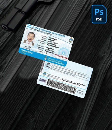 Argentina driving license PSD